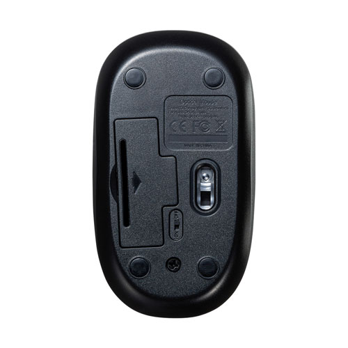 マウス付きキーボード（ワイヤレス・無線・中型・4ボタン・ブルーLED・メンブレン・ブラック）