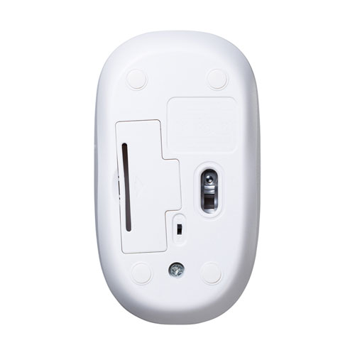 マウス付きキーボード（ワイヤレス・無線・中型・4ボタン・ブルーLED・メンブレン・ホワイト）