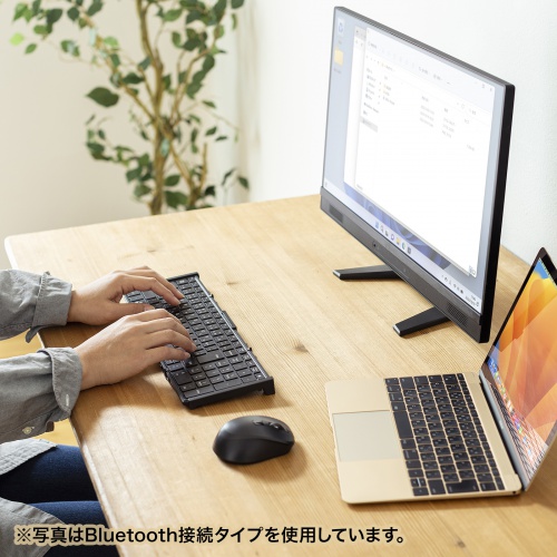 折りたたみワイヤレスキーボード（テンキー付き・フルキーボード・充電式・104キー日本語配列・ブラック）SKB-WL35BK