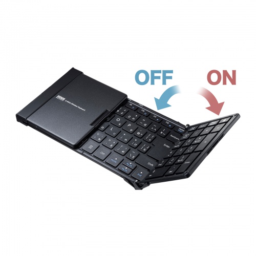 折りたたみワイヤレスキーボード（テンキー付き・フルキーボード・充電式・104キー日本語配列・ブラック）SKB-WL35BK