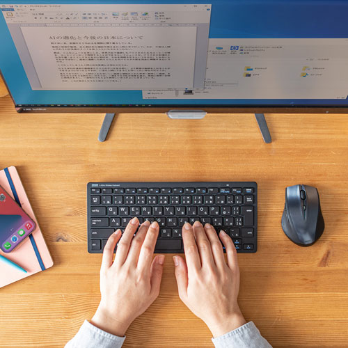 ワイヤレススリムキーボード（抗菌仕様・薄型・コンパクト）