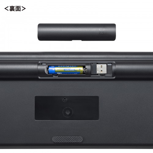 ワイヤレス静音キーボードマウスセット（テンキーあり・静音・2.4GHzワイヤレス・USB A・乾電池）