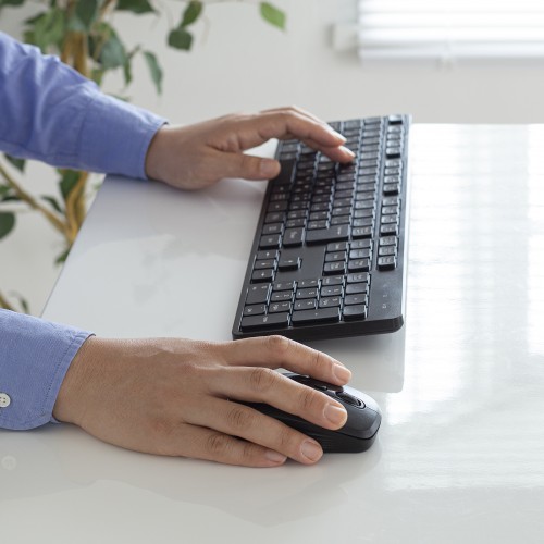 ワイヤレス静音キーボードマウスセット（テンキーあり・静音・2.4GHz