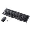 ワイヤレスキーボード マウスセット（テンキー付き・USB A レシーバー・メンブレン・コンパクト・フルキーボード・乾電池式・Copilotキー・ブラック）