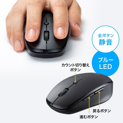 ワイヤレスキーボード マウスセット（テンキー付き・USB A レシーバー・メンブレン・コンパクト・フルキーボード・乾電池式・Copilotキー・ブラック）