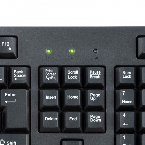 ワイヤレスキーボード（USB Aレシーバー・テンキー付き・メンブレン・コンパクト・フルキーボード・乾電池式・Copilotキー・ブラック）