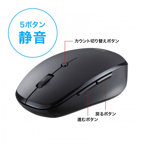ワイヤレスキーボード マウスセット（テンキー付き・USB-C レシーバー・メンブレン・コンパクト・フルキーボード・乾電池式・Copilotキー・ブラック）