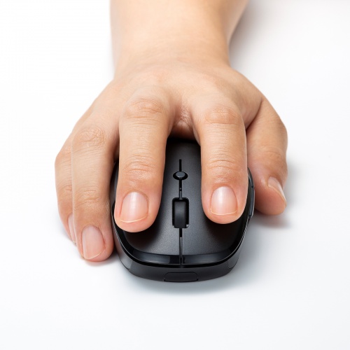 ワイヤレスキーボード マウスセット（テンキー付き・USB-C レシーバー・メンブレン・コンパクト・フルキーボード・乾電池式・Copilotキー・ブラック）