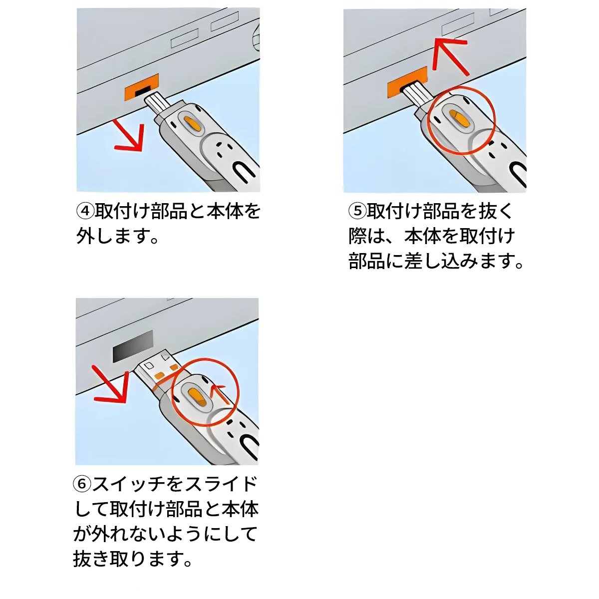 USBポートロック(USBポートガード・物理・後付け・セキュリティ・レッド) SL-46-R サンワサプライ