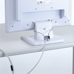 液晶の首部分に取り付けて液晶ディスプレイを盗難から守る、液晶ディスプレイセキュリティ