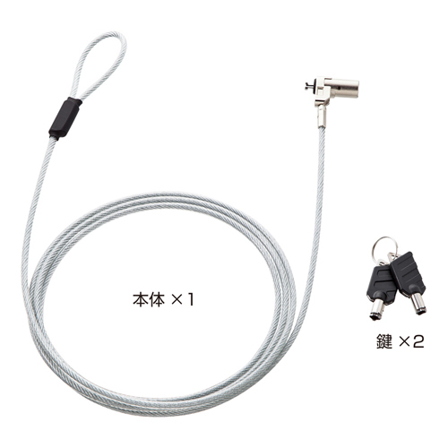 セキュリティワイヤー(パソコン盗難防止・超小型シリンダ) サンワサプライ