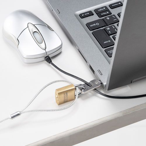 セキュリティワイヤー・南京錠（NobleWedgeスロット対応・ワイヤー径2.2㎜）