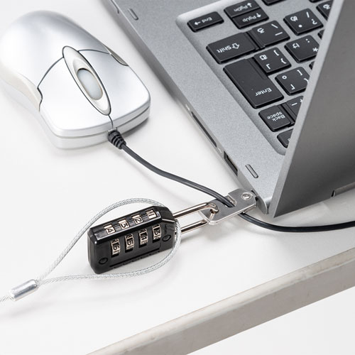 セキュリティワイヤー・ダイヤル錠（NobleWedgeスロット対応・ワイヤー径2.2㎜）