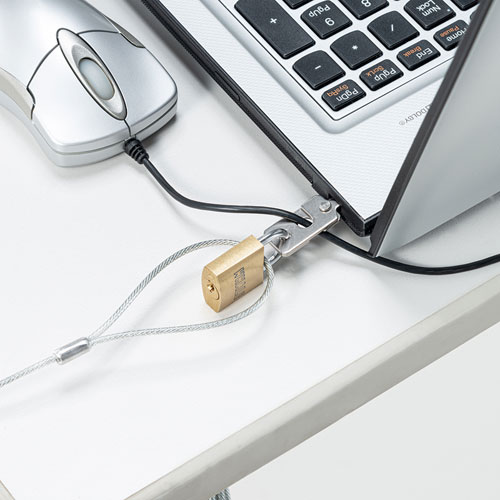セキュリティワイヤー｜ロック・PC・ナノセーバー・2m・南京錠