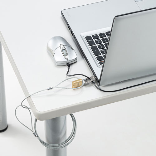 セキュリティワイヤー｜ロック・PC・ナノセーバー・2m・南京錠