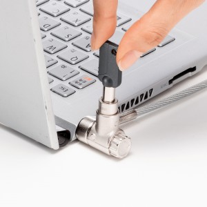 セキュリティワイヤー／3規格対応／2m／シリンダー錠／一体型