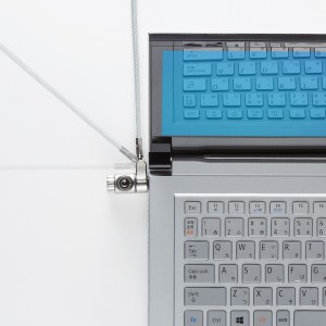 セキュリティワイヤー／3規格対応／2m／シリンダー錠／一体型