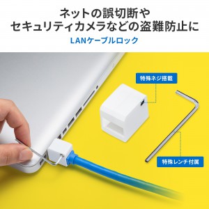 LANケーブルロック（特殊レンチタイプ･抜け止め・トラブル予防・盗難防止）