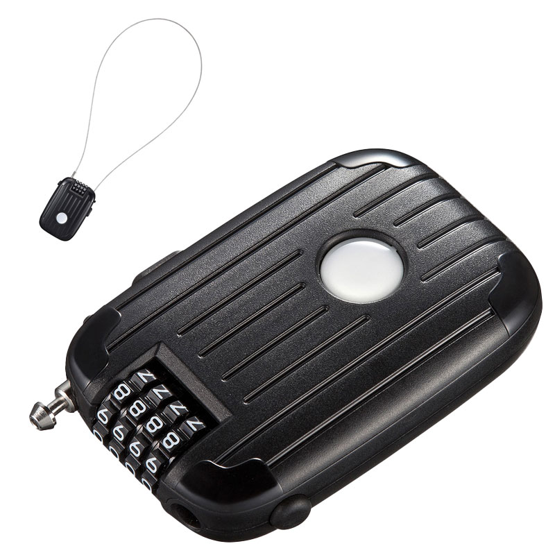 eセキュリティ(ワイヤーリール式・ダイヤル錠・1.8mまで対応・防犯対策) SLE-11LN サンワサプライ