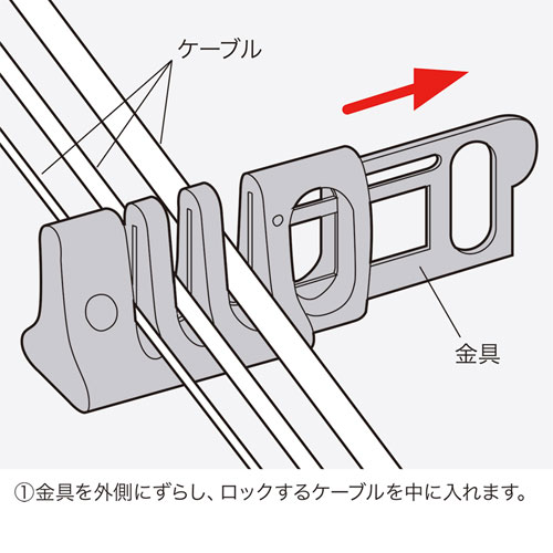 各種ケーブルをロックできる、eセキュリティ（ケーブルロック） SLE-12P サンワサプライ
