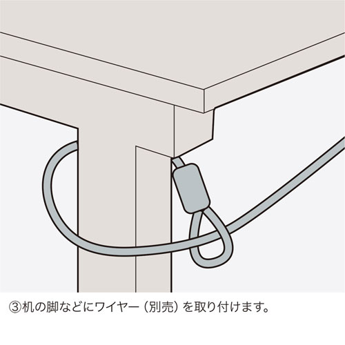 各種ケーブルをロックできる、eセキュリティ（ケーブルロック） SLE-12P サンワサプライ