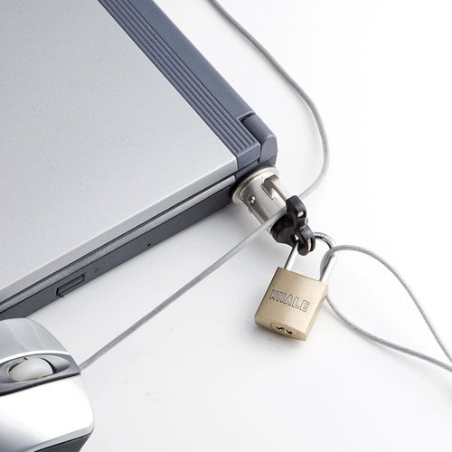 ートパソコンなどのセキュリティスロットに差し込む取り付け部品、eセキュリティ（取付け部品） SLE-14P サンワサプライ