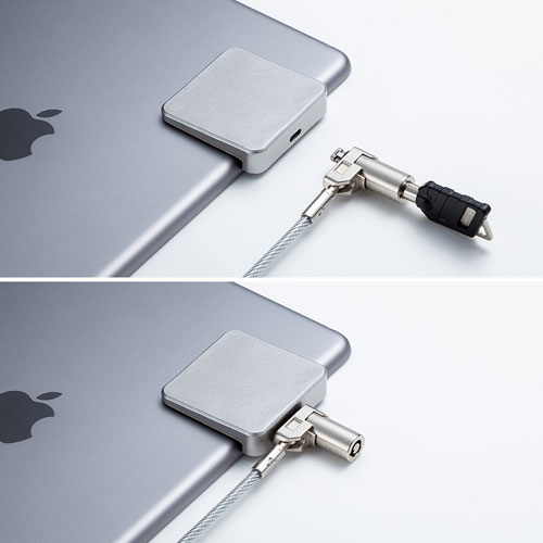 eセキュリティ（タブレット・防犯・L字型取り付け部品・盗難防止・セキュリティスロット・強力両面テープ）