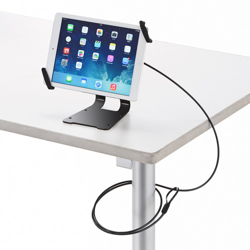 eセキュリティ(iPad・タブレット用・10インチサイズまで対応・ブラック・スタンド付き・汎用タイプ・盗難防止・防犯対策) SLE-30STB710BKN サンワサプライ