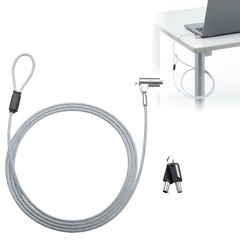 セキュリティワイヤー／ナノセーバー／シリンダ錠／一体型／薄型/ロック