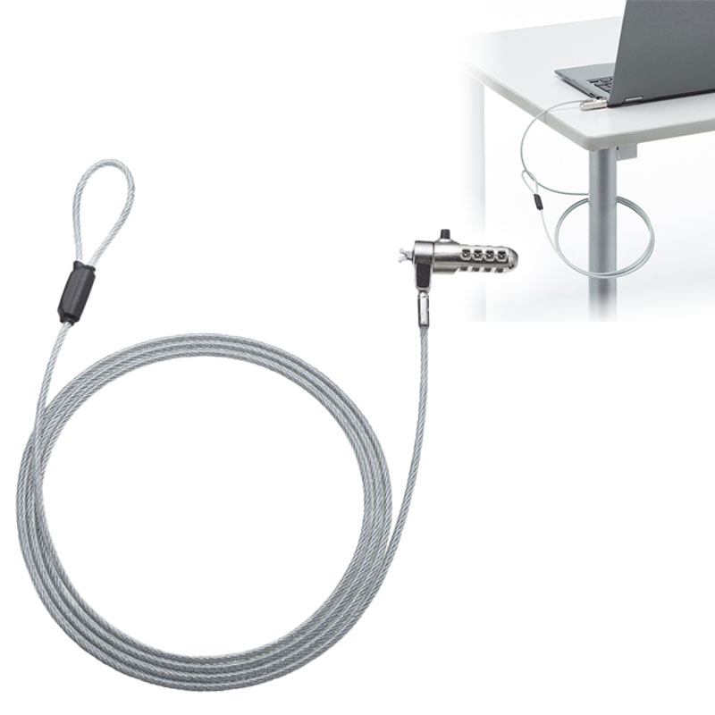 セキュリティワイヤー／ナノセーバー／ダイヤル錠／一体型／薄型／ロック