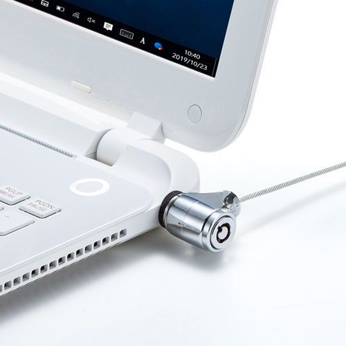 セキュリティワイヤー(シリンダ錠・巻取り式・コンパクト・3×7㎜)