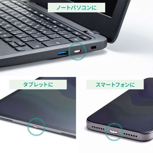 TypeCポート取付けセキュリティ（ホワイト・物理・ポートロックセット）