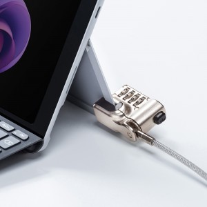 Surface用セキュリティワイヤー（ダイヤル錠タイプ・盗難防止・4桁・2m）