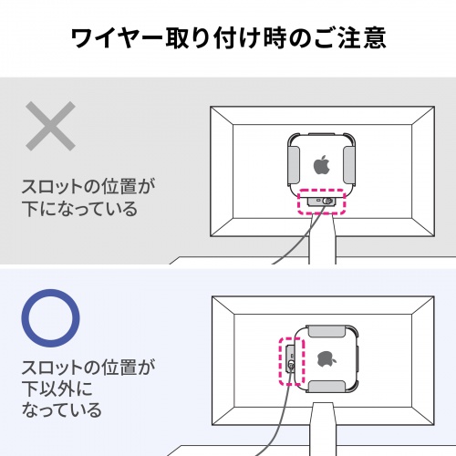 Mac mini M4 セキュリティ金具（VESAマウント・モニター裏収納）