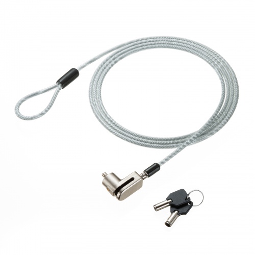 Surface Pro 12インチ用セキュリティワイヤー（Microsoft ・シリンダー錠タイプ・シリンダ式・盗難防止・1.8m）