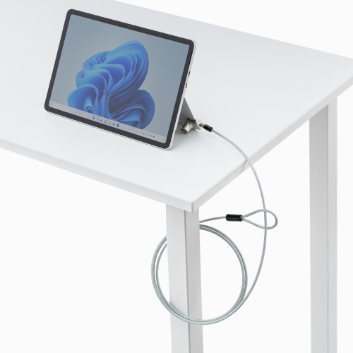 Surface Pro 12インチ用セキュリティワイヤー（Microsoft ・シリンダー錠タイプ・シリンダ式・盗難防止・1.8m）