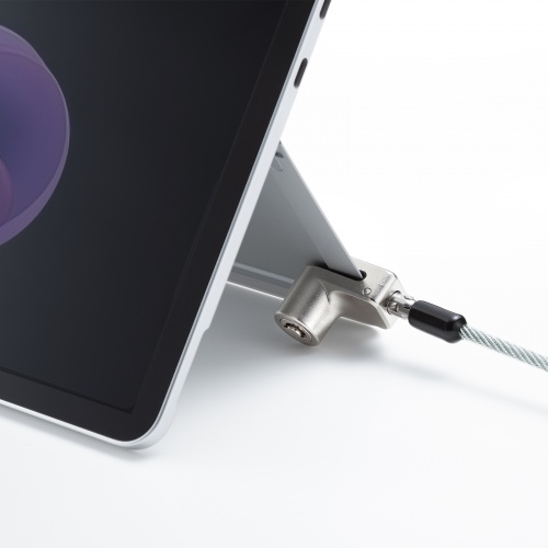 Surface Pro 12インチ用セキュリティワイヤー（Microsoft ・シリンダー錠タイプ・シリンダ式・盗難防止・1.8m）