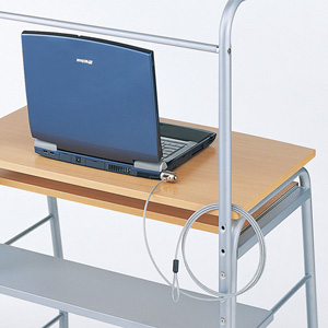 PCのセキュリティスロット用ロックと一体になったワイヤーセット。(マスターキー対応)eセキュリティ（SL31No.ランダム・1m） SLE-9S サンワサプライ