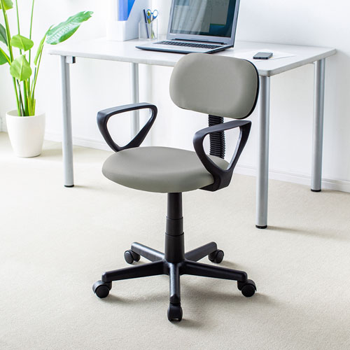 オフィスチェア（ローバック・スタンダード・リーズナブ・OAチェア・肘付・ライトグレー） SNC-A1ALGY サンワサプライ