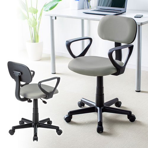 オフィスチェア（ローバック・スタンダード・リーズナブ・OAチェア・肘付・ライトグレー） SNC-A1ALGY サンワサプライ