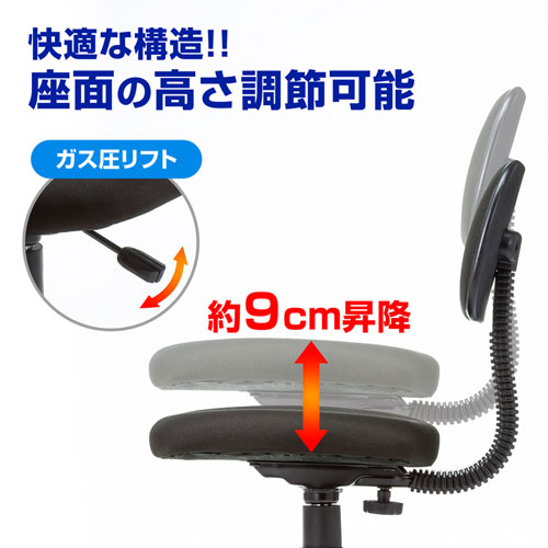 オフィスチェア（ホームチェア・OA・パソコン・スタンダード・エコノミー・リーズナブル・ブラック）SNC-A1BK サンワサプライ