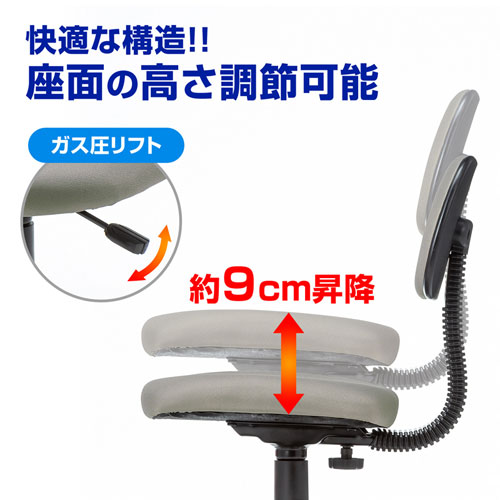 オフィスチェア（ホームチェア・OA・パソコン・スタンダード・エコノミー・リーズナブル・ライトグレー） SNC-A1LGY サンワサプライ