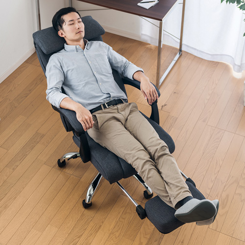 グレー リクライニングチェア オットマン付き イーサプライ（e-supply） リクライニングチェア 寝れる オットマン付