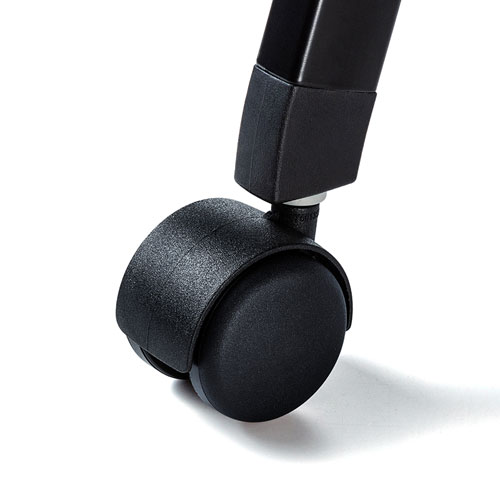 OAチェアー用ナイロンキャスター(5個セット・双輪キャスター・静音・ブラック)