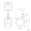 大型ウレタンキャスター（椅子用・ストッパー付き・5個入り・交換用）