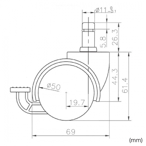 キャスター（チェア・ナイロン・双輪・手動ストッパー付き） SNC-CAST6 サンワサプライ
