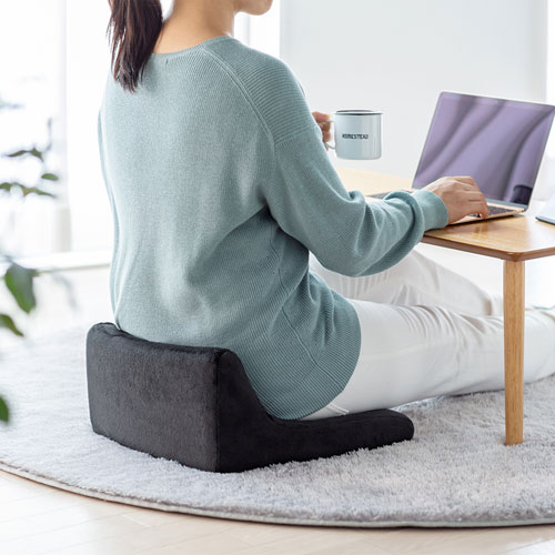 シートクッション（高反発・ウレタンフォーム・エルゴノミクス・デスクワーク・ブラック）