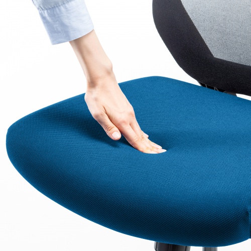 メッシュチェア（海洋プラスチック・再生PET素材使用・シンクロロッキング機能・ ブルー）SNC-E11BL