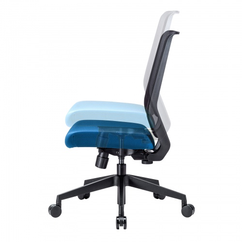 メッシュチェア（海洋プラスチック・再生PET素材使用・シンクロロッキング機能・ ブルー）SNC-E11BL