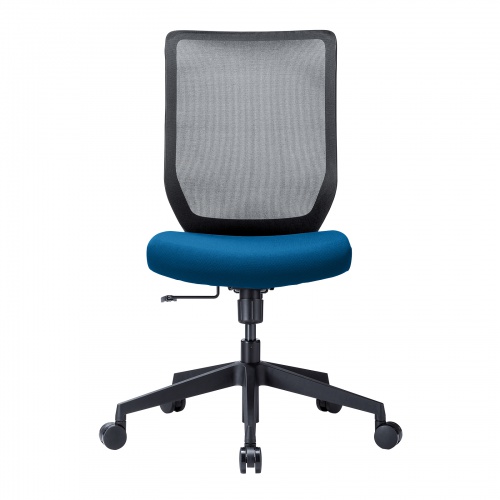 メッシュチェア（海洋プラスチック・再生PET素材使用・シンクロロッキング機能・ ブルー）SNC-E11BL